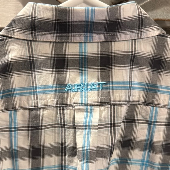 Ariat Pro Blue and Gray Button Down Shirt - Picture 3 of 6